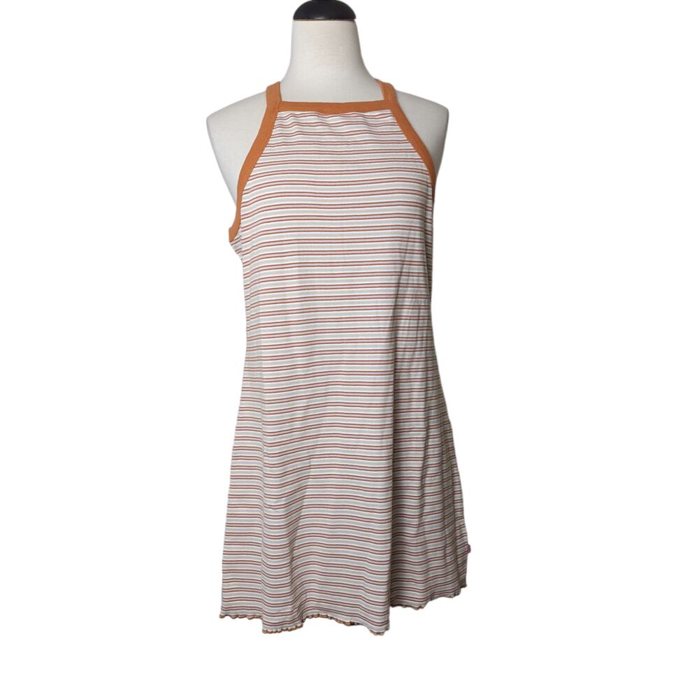 New Levi's Womens Rusty Orange Stripped Ribbed Tank Top Dress Size 1X